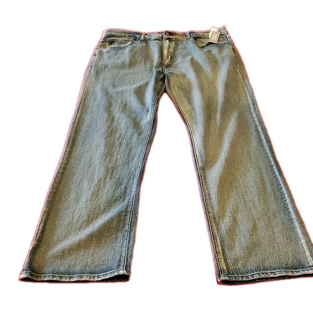 LU mens jeans Sz 46W34L indigo Ice  Light Wash Baggy Stretch Denim Mid  Boot Cut